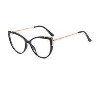 JRLLFD Montatura per occhiali retrò Cat Eye per occhiali da donna con lenti trasparenti, 1, taglia unica