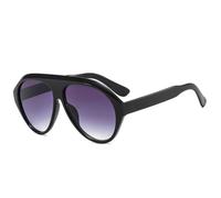 JRLLFD Occhiali da sole oversize retrò da donna con sfumature sfumate UV400 Occhiali da sole da uomo, sfumatura grigio nero, taglia unica