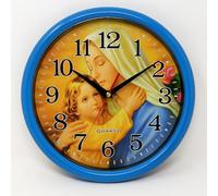 JRose Collections Orologio da parete Maria e Gesù, 28 cm, silenzioso, movimento al quarzo, decorazione religiosa con madonna e bambino