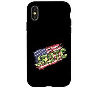 JROTC American Flag USA Distressed Camo Patriotic Custodia per iPhone X/XS