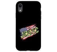 JROTC American Flag USA Distressed Camo Patriotic Custodia per iPhone XR