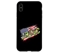 JROTC American Flag USA Distressed Camo Patriotic Custodia per iPhone XS Max