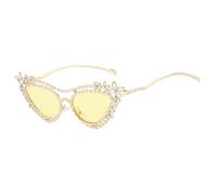 JRPAJK Occhiali da sole di lusso a doppio raggio cat-eye da donna con design a fiori e diamanti e occhiali da sole da uomo UV400.