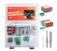 JRready Connettore Deutsch a 12 Poli Grigio IP68 Impermeabile Connettore DT Kit 4 Set con Kit di Terminali Deutsch, Calibro di Filo 16-20 AWG Per Auto, Moto, Camion, Barche
