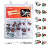 JRready Connettore Deutsch a 2/3/4/6/8/12 Poli Grigio IP68 Impermeabile Connettore DT Kit 6 Set con Kit di Terminali Deutsch, Calibro di Filo 16-20 AWG Per Auto, Moto, Camion, Barche