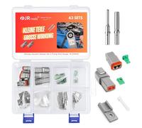 JRready Connettore Deutsch a 2 Poli Grigio IP68 Impermeabile Connettore DT Kit 6 Set con Kit di Terminali Deutsch, Calibro di Filo 16-20 AWG Per Auto, Moto, Camion, Barche