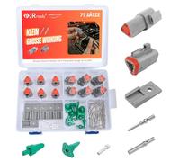 JRready Connettore Deutsch a 3 Poli Grigio IP68 Impermeabile Connettore DT Kit 6 Set con Kit di Terminali Deutsch, Calibro di Filo 16-20 AWG Per Auto, Moto, Camion, Barche