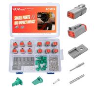 JRready Connettore Deutsch a 4 Poli Grigio IP68 Impermeabile Connettore DT Kit 6 Set con Kit di Terminali Deutsch, Calibro di Filo 16-20 AWG Per Auto, Moto, Camion, Barche