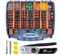 JRready Kit di connettori Deutsch ST6110-1 2 pin 2 3 4 6 8 12 pin con terminali solidi di dimensioni 16 e guarnizioni gialle 14AWG, crimpatrice JRD-HDT-48 equivalente allo strumento di crimpatura