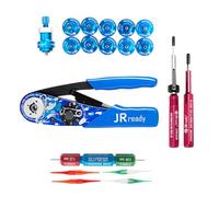JRready ST2177 Crimper NEW-AS2 con 11 pezzi di posizionatori e 6 pezzi di strumenti di rimozione e calibro G125, kit di utensili a crimpare per connettori miniaturizzati e sub-miniaturizzati