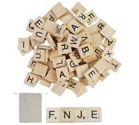 JRSHIRLEYLTD 100 pezzi lettere in legno alfabeto, mini-lettere con sacchetto di immagazzinaggio, fai da te, bambini, regalo