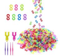 JRSHIRLEYLTD 1000 pezzi S Clip Connettori, Colorful S-Clips Chiusure Braccialetti Ganci per Braccialetti Kit Braccialetti Fai da Te Elastici per Accessori di Gioielli(colorati)