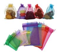JRSHIRLEYLTD 105 sacchetti in organza, piccoli sacchetti regalo, in organza, per gioielli, per gioielli, pepite di vetro, caramelle, Natale, 7 x 9, 10 x 15 cm