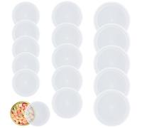 JRSHIRLEYLTD 15 coperchi per lattine di plastica, lavabili in 3 diverse misure, coperchi trasparenti per lattine, cibo per cani