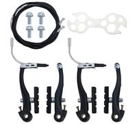 JRSHIRLEYLTD 2 paia di freni per bicicletta, set universale completo di freni a V, freno per bicicletta, ricambio per mountain bike con 1 chiave multiuso, per la maggior parte delle biciclette, bici