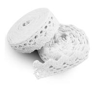 JRSHIRLEYLTD: 2 rotoli di nastro in pizzo vintage decorativo, 2 metri, 100% Cotone, Pizzo, Beige, Per scrapbook, Matrimonio, Casual