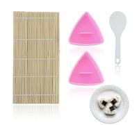 JRSHIRLEYLTD 2 stampi triangolari per onigiri, riso onigiri con 1 cucchiaio di riso rosa Sushi Tools, in plastica per sushi Onigiri Maker per set di produzione fai da te perfetto