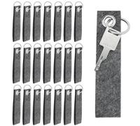 JRSHIRLEYLTD 21 portachiavi in feltro con anello in acciaio inox per decorazione fai da te, portachiavi fai da te, per borse fai da te, 13 x 3 cm, grigio, grigio., Taglia unica