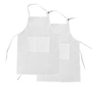 JRSHIRLEYLTD 2pcs grembiule da cucina per bambini, unisex durevole abbigliamento da chef per bambini, grembiule da forno durevole, per cucina, ristorante, artigianato, pittura, giardinaggio (bianco)
