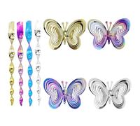 JRSHIRLEYLTD 4 pezzi farfalla spaventapasseri uccelli e 4 pezzi 30 cm spirale a vento per uccelli repellente uccelli, riflettente, tempra, spaventapasseri per giardino e terrazze