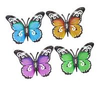 JRSHIRLEYLTD 4 pezzi per esterni, grandi farfalle in metallo, decorazione da giardino, decorazione da parete, in metallo, per esterni, recinzioni, capannoni, pareti, 27 x 22 cm