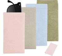 JRSHIRLEYLTD 4 sacchetti per occhiali, borsa portatile per occhiali, custodia morbida portatile con 1 piccolo cacciavite e 4 panni per la pulizia degli occhiali, per occhiali da sole, occhiali,