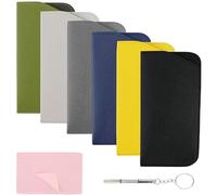 JRSHIRLEYLTD 6 custodie per occhiali da sole, custodia per occhiali da sole, custodia per occhiali da sole, custodia per occhiali da lettura, per uomo e donna, con 6 panni per la pulizia degli