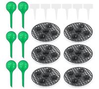 JRSHIRLEYLTD 6 griglie per drenaggio, in plastica, 20 cm, con 6 irrigatori, griglia rotonda, per balconi, esterni, giardino