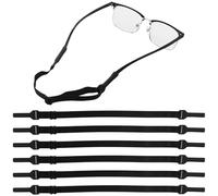 JRSHIRLEYLTD 6 pezzi cinturino regolabile senza coda, supporto per occhiali regolabile, cinturino per occhiali per uomini, donne, adolescenti, Nero , 210-330mm