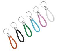 JRSHIRLEYLTD 6 portachiavi in pelle, portachiavi auto, nastro intrecciato a mano, per appendere chiavi, chiavi auto (multicolore), multicolore, Taglia unica