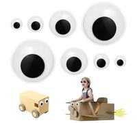JRSHIRLEYLTD 8 pezzi occhi oscillanti autoadesivi 40/50/80/100 mm, in plastica rotonda occhi bambola, occhi cullerocchi autoadesivi per decorazioni fai da te, artigianato