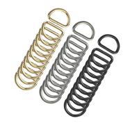 JRSHIRLEYLTD Anello a D semicircolare in metallo, anello a D, 33 pezzi, anello a D, semianelli, argento, per zaino, fibbie per cinture, borse, borse, accessori per bricolage, moschettone, oro,