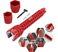 JRSHIRLEYLTD Chiave per rubinetto, 8 in 1 Chiave per rubinetto, Installatore di rubinetti multifunzionale, Strumento chiave per rubinetto, per lavandino, bagno, cucina