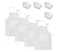 JRSHIRLEYLTD Grembiule da cuoco per bambini da 4 pezzi, grembiule regolabile per bambini, vestito da cuoco per bambini, per cucinare, cuocere, cucinare, ristorante, artigianato.
