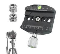 JRSHIRLEYLTD Morsetto a sgancio rapido da 70 mm con morsetto Arca Swiss con 2 adattatori compatibili da 1/4" a 3/8", adatto per testa a sfera, testa monopiede, piastra a sgancio rapido per treppiede