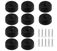 JRSHIRLEYLTD Piedini per mobili, colore nero, 10 pezzi, rotondi, diametro 33 x altezza 13 mm, piedini in plastica per mobili, divano, con 10 viti per armadio, divano, sedia