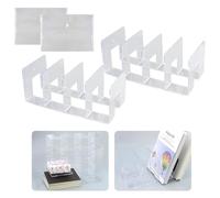 JRSHIRLEYLTD Portariviste con 4 scomparti, formato A4, porta documenti da scrivania, organizer, libreria, raccoglitore, trasparente, organizer da cucina, organizer, 2 pezzi