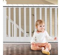 JRSHIRLEYLTD Rete di protezione per scale, 3 m x 78 cm, nera, per bambini e animali domestici, in poliestere, con montaggio su ringhiera