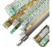 JRSHIRLEYLTD Set di 12 rotoli di nastro adesivo decorativo Washi nastro floreale washi nastro di carta con diversi motivi per fai da te, scrapbooking, regalo, imballaggio, decorazione, foto