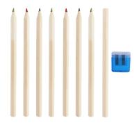 JRSHIRLEYLTD Set di 8 matite colorate 4 in 1, matite arcobaleno, Matite Colorate Arcobaleno, Matite da Disegno, per disegno artistico, colorare e schizzi, con temperamatite blu