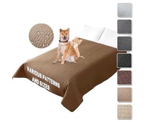 JRUI Coperta impermeabile per cani, 132 x 208 cm, robusta coperta per cani come protezione per il divano, antiscivolo, coperta per cani di grandi dimensioni, lavabile in lavatrice, marrone