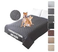 JRUI Coperta impermeabile per cani, 218 x 208 cm, robusta protezione per il divano, extra grande e lavabile, coperta per cani, antiscivolo, adatta per cani e gatti, a nido d'ape grigio scuro
