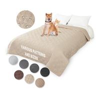 JRUI Copridivano & Copriletto Impermeabile per Cani, Copridivano Lavabile per Animali Domestici, Tappetino di Protezione per mobili Antiscivolo, Coperte Gatto antigraffio, 218 x 208cm Beige