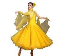 JRUIA Abiti da Ballo da Sala da Professionista per Competizione Maschia Lunga A Maglie Costume per Prestazioni in Valzer Ricamo Vestiti Standard Nazionali con Strass,D,S