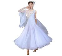 JRUIA Abiti da Ballo da Sala da Professionista per Competizione Maschia Lunga A Maglie Costume per Prestazioni in Valzer Ricamo Vestiti Standard Nazionali con Strass,G,M