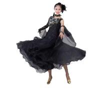 JRUIA Abiti da Ballo da Sala da Professionista per Competizione Maschia Lunga A Maglie Costume per Prestazioni in Valzer Ricamo Vestiti Standard Nazionali con Strass,J,L