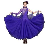 JRUIA Abiti da Ballo da Sala da Professionista per Competizione Maschia Lunga A Maglie Costume per Prestazioni in Valzer Ricamo Vestiti Standard Nazionali con Strass,F,L