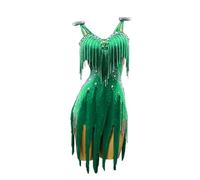 JRUIA Abiti da Ballo Latino Professionali da Donna Abbigliamento da Ballo da Competizione Senza Maniche Costume da Cha Cha E Salsa di Alta qualità Abbigliamento da Tango Strass,B,S