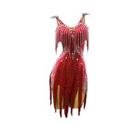 JRUIA Abiti da Competizione Professionali per Balli Latino-Americani Costume da Cha Cha E Salsa da Donna di Alta Gamma Abbigliamento da Ballo da Sala Abito da Ballo di Tango,C,L