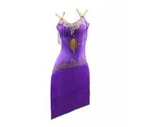 JRUIA Abiti Latini Professionisti delle Donne Gonna con Leotard Applique Tango Salsa Costume da Danza Cavo Cha Cha Competizione da Ballo Scintillante con Competizione Che Balla Abiti,A,S